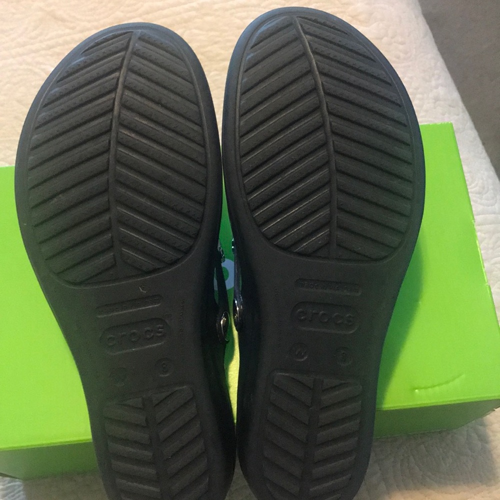 CROCS Black and Silver Women's Sandals - Picture 5 of 5